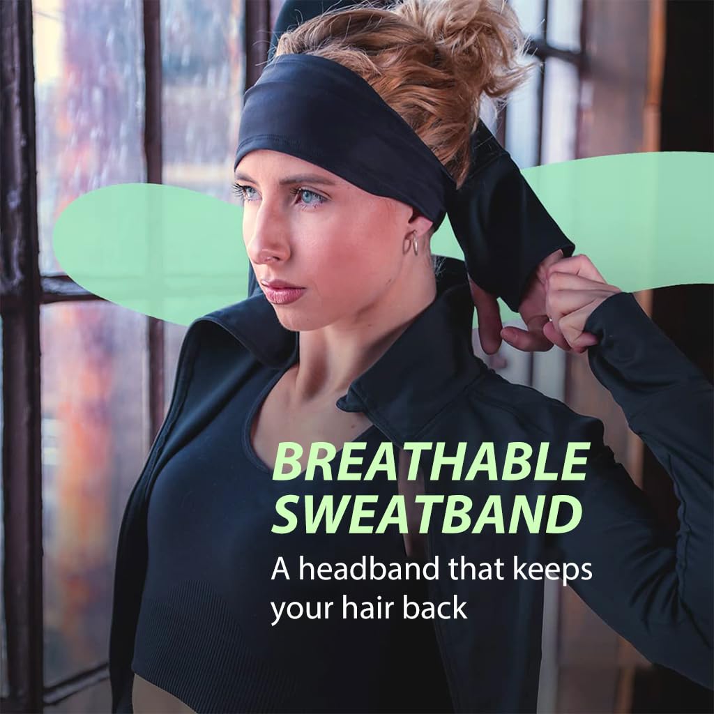 Proberos Head Band for Women Men, Premium Headband Sports Sweat Band, Elastic Non Slip Hair Band for Running Sports Travel Fitness Riding (Pack of 5) Proberos Head Band for Women Men, Premium Headband Sports Sweat Band, Elastic Non Slip Hair Band for Running Sports Travel Fitness Riding (Pack of 5)